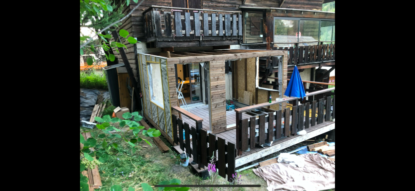 Extension (12m2) d'un chalet en ossature bois